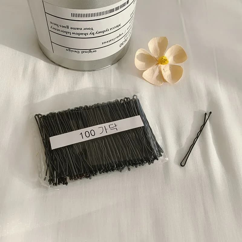 50/100 pz/200 pz fermagli per capelli in acciaio metallo nero per le donne ragazze frangia perni laterali onda invisibile set di accessori per acconciature ricci