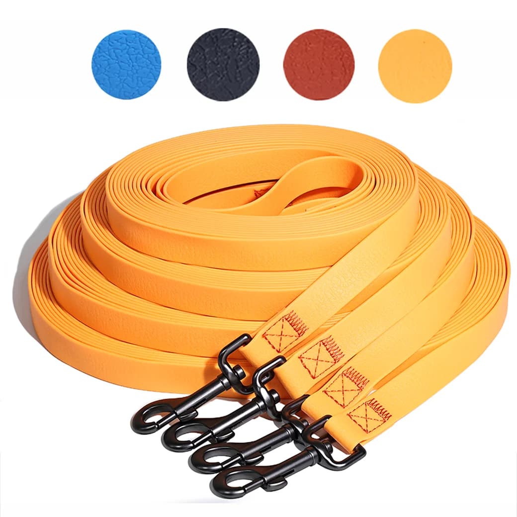 PVC Long Dog Training Leash Waterproof 5/10/15/20m Recall Lead for Medium Large Dogs Durable Outdoor Walking Line