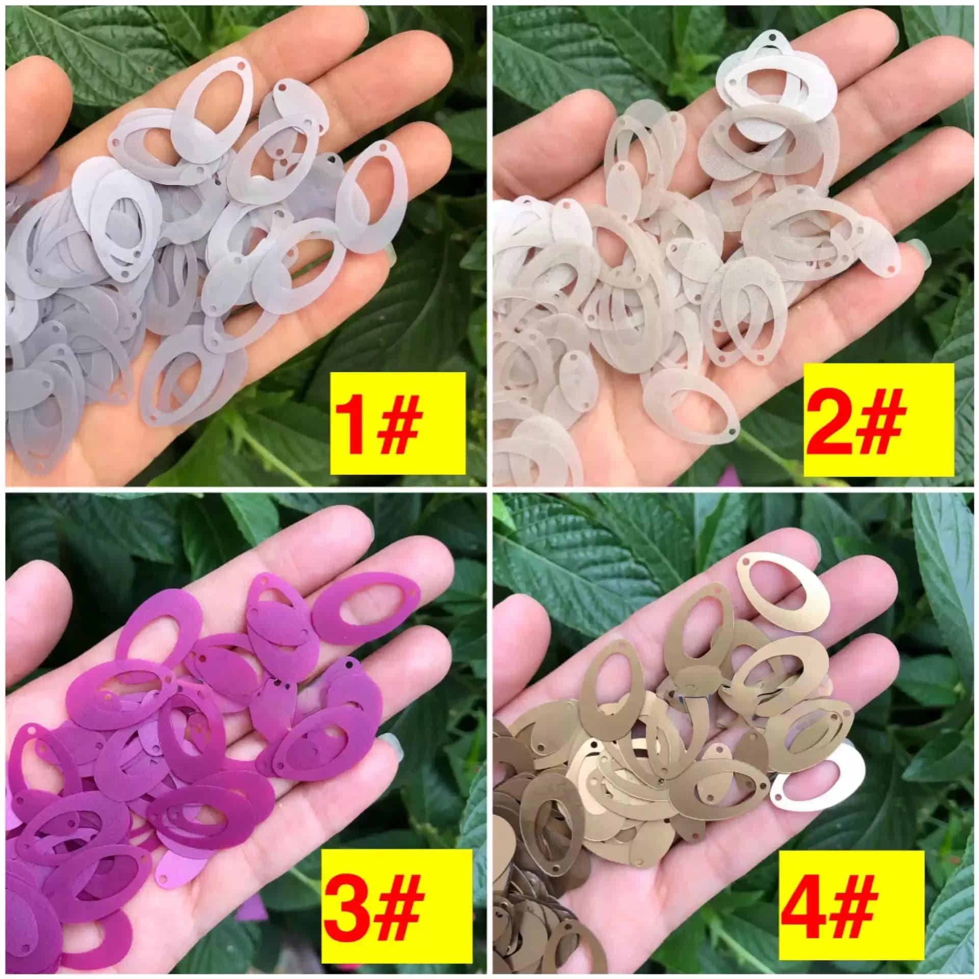 50g 14x22mm Crafts Clothing Sewing Accessories Embellishment sequins Oval Hollow Sequins Single Hole Loose Paillettes Decoration