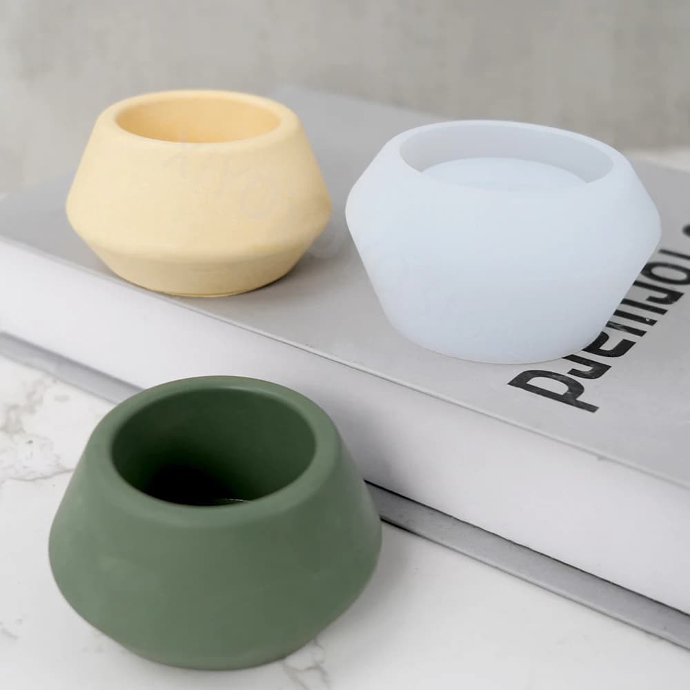 Scatola di immagazzinaggio della ciotola rotonda stampo in Silicone barattolo di candela profumata che fa stampo in cemento cemento stampo in resina di gesso fai da te stampo per vaso di fiori decorazioni per la casa