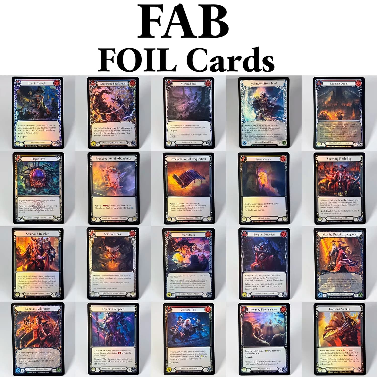 FAB Foil Proxy Carte da gioco Estrazione chirurgica Perdita nel pensiero Mordred Tide Remembrance Dyadic Carapace Give and Take Collection