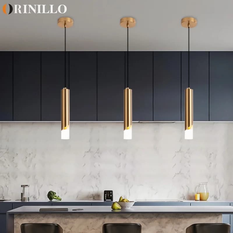 Modern and minimalist LED bedside lamp, bright strip for bedroom, small single head hanging lamp for restaurant bar bar