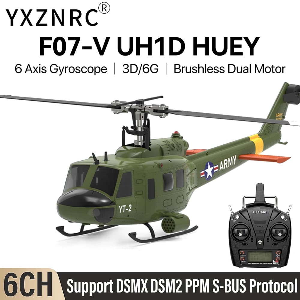 Nuovo YUXIANG RC Elicottero F07-V 6 assi Giroscopio 3D Volare Doppio Motore Brushless Aerei