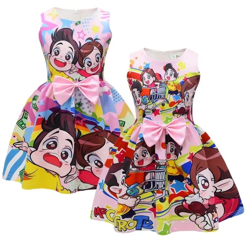 Me Contro Te Giselle Cosplay Princess Dress Summer Clothes Birthday Christmas Party Costume Bow Sundress