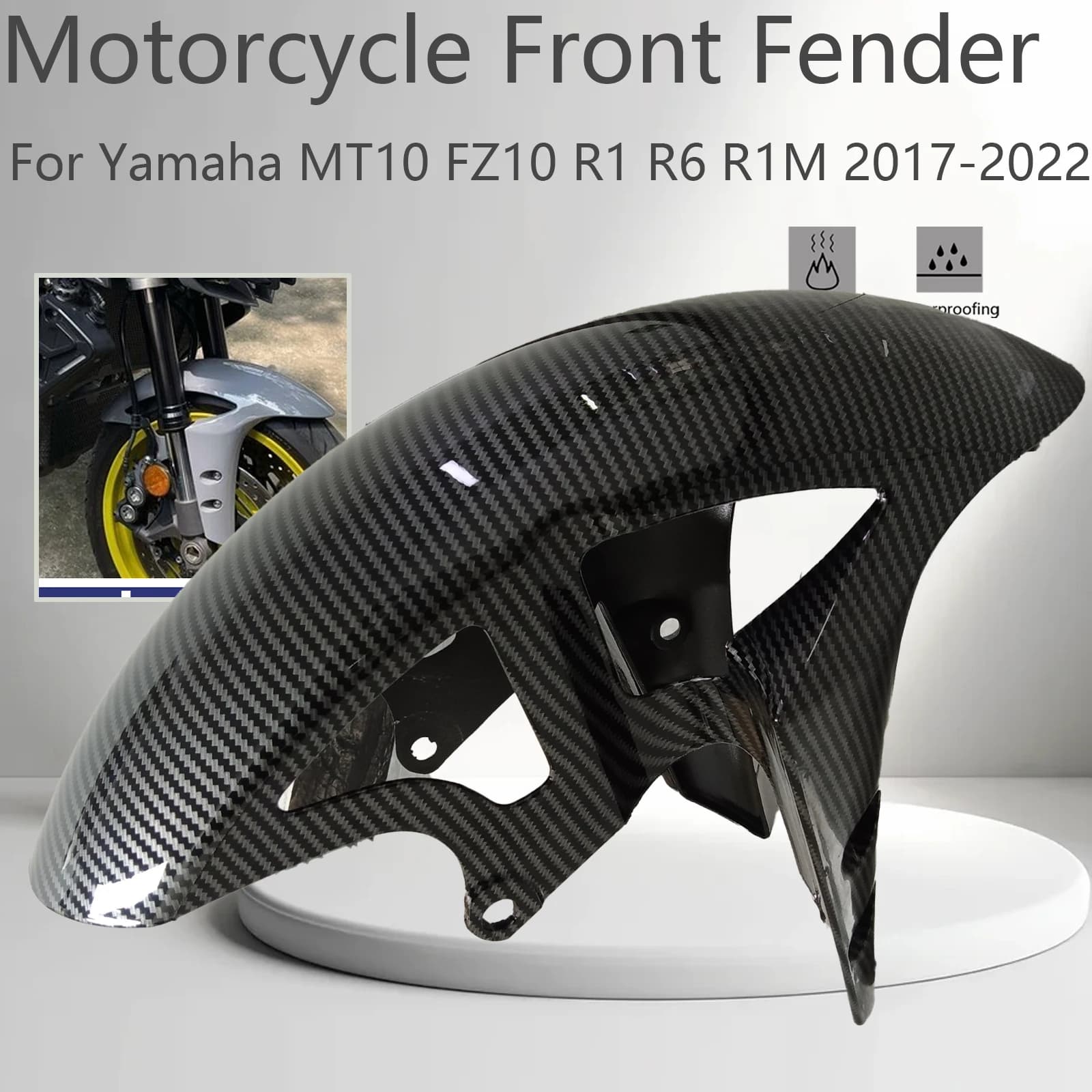 Parafango Anteriore per Moto Yamaha MT10 FZ10 R1 R6 R1M 2017-2022, Protezione Parafango, Accessori per Carenatura