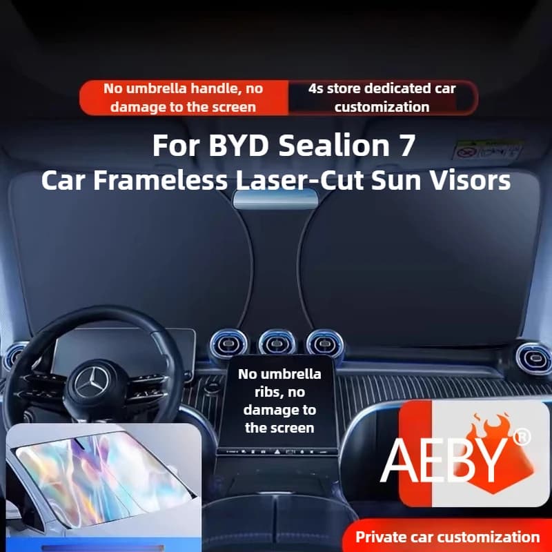 AEBY Per BYD Sealion 7 2024 Custom Fit Senza Telaio Parasole Parabrezza Protezione Solare Auto Riflessione di Calore Blocco UV