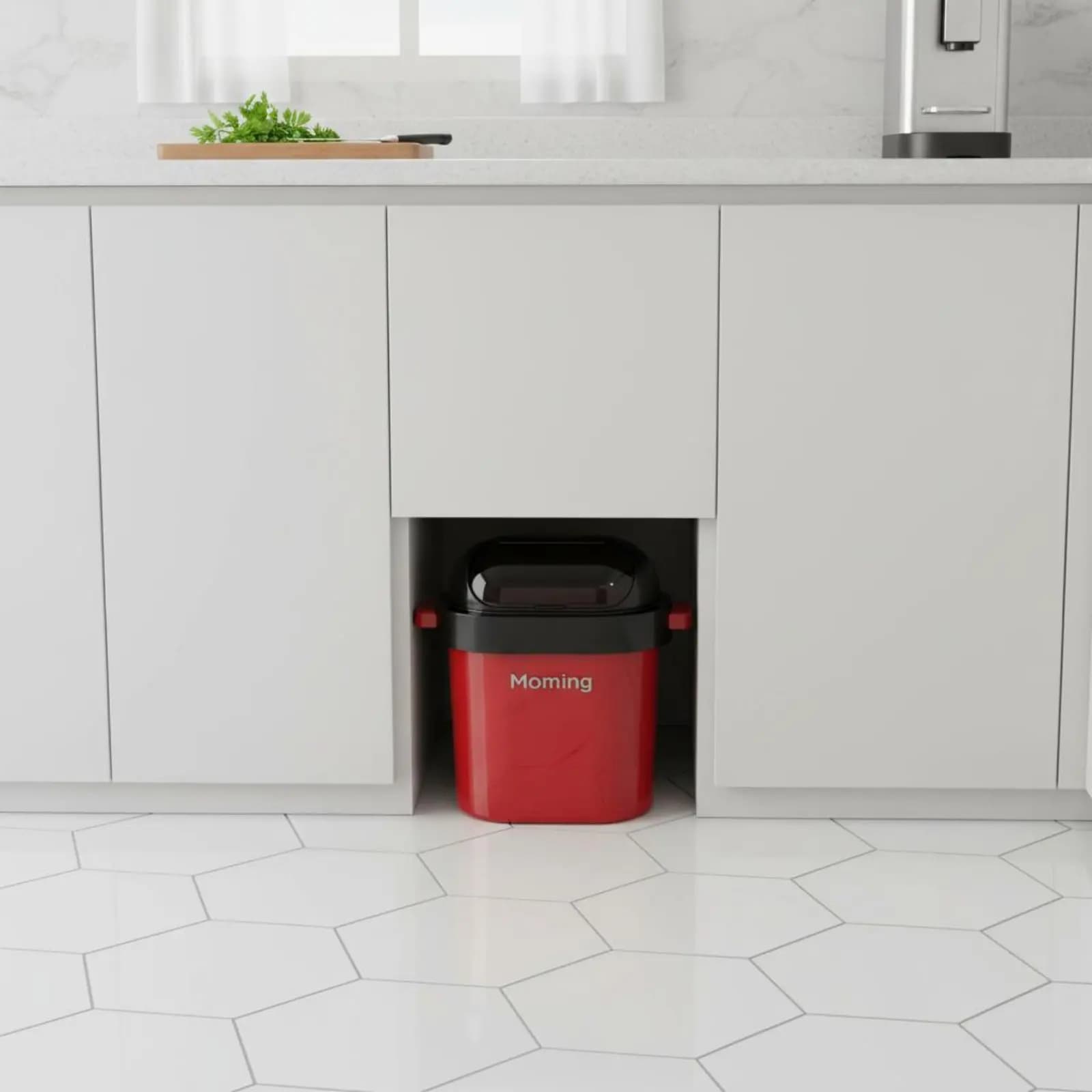 Cestino per Rifiuti con Coperchio e Manici, Coperchio Sigillato e Incernierato, Bidone della Spazzatura per Bagno, Organizzazione Domestica Durevole e Impermeabile