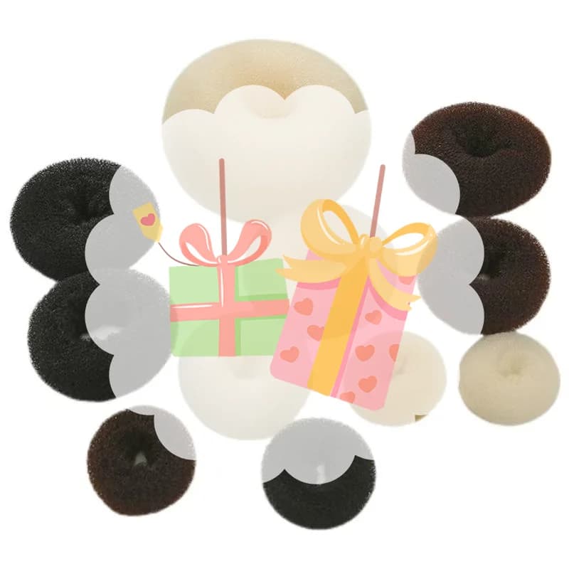 12Pcs/Set Plate Hair Donut Hair Bun Maker Roller DIY Magic Elastic Foam Sponge Hair Styling Tools Princess Hair Accessories S/M