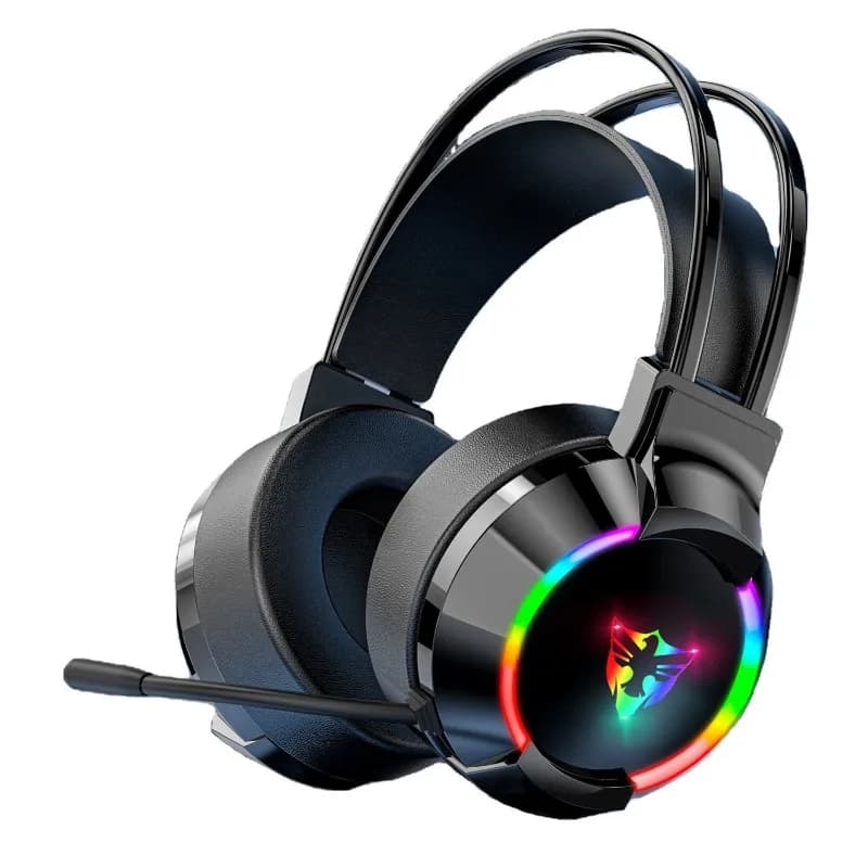 G606 Cuffie cablate over-ear con microfono per giochi su PC Cuffie stereo Hifi luminose RGB lanciate