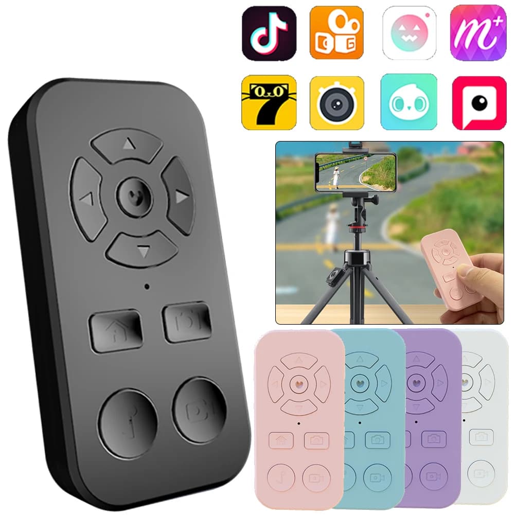 Telecomando Bluetooth universale Protable Selfie Stick Controller per fotocamera otturatore ricaricabile Wireless Page Turner per iPhone
