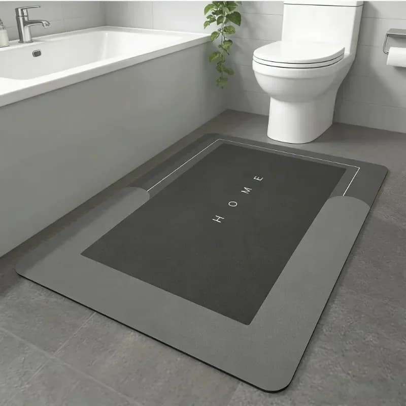 Non Slip Diatom Mud Bath Mat Strong Water Absorption Quick Drying Soft Surface For Household Bathroom Indoor Wet Area Layout