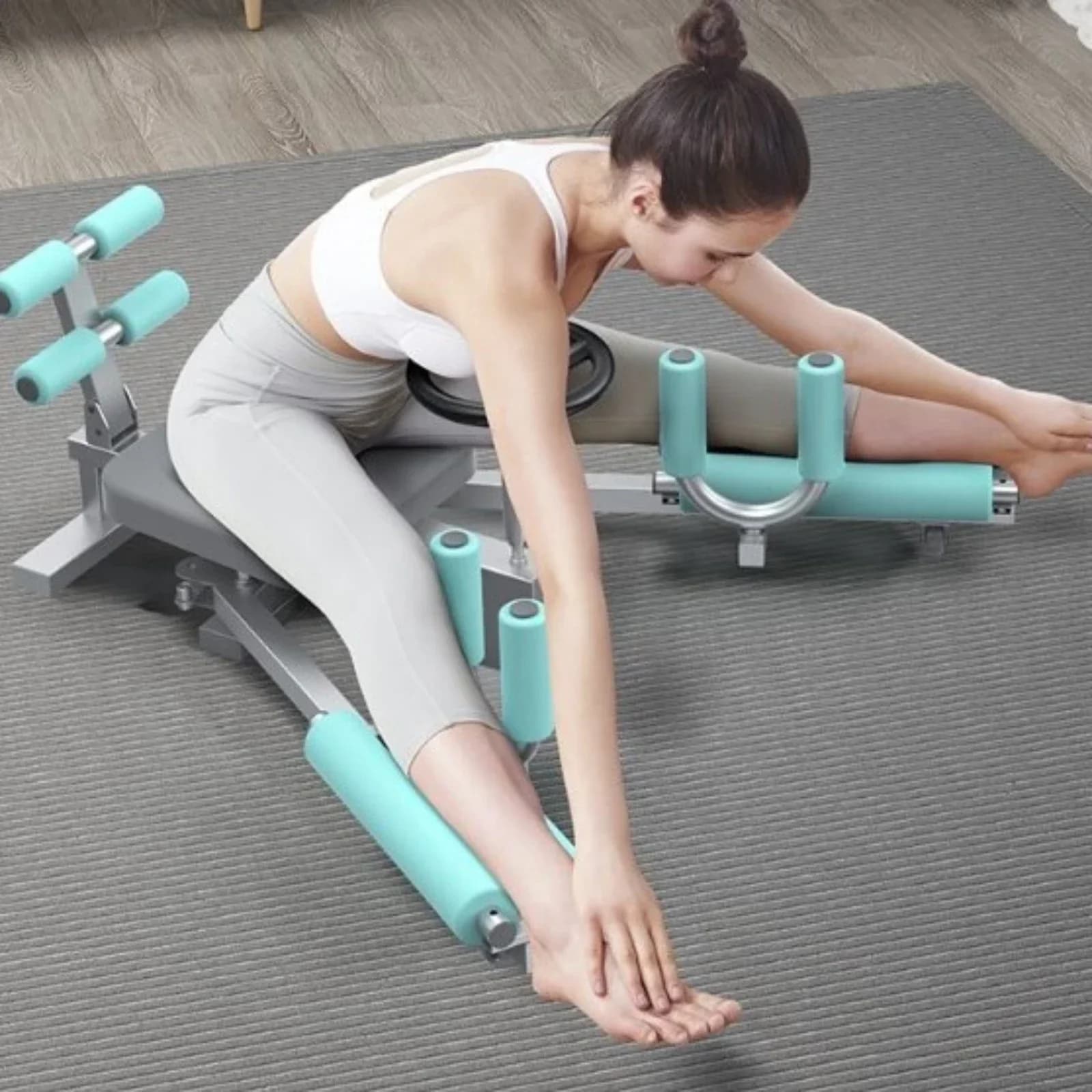 Stretcher per Gambe, Regolabile 0-210 ° Macchina per Stretching Silenziosa con Cuscino Ergonomico, Telaio in Acciaio Resistente Supporta 150 kg, Palestra Domestica