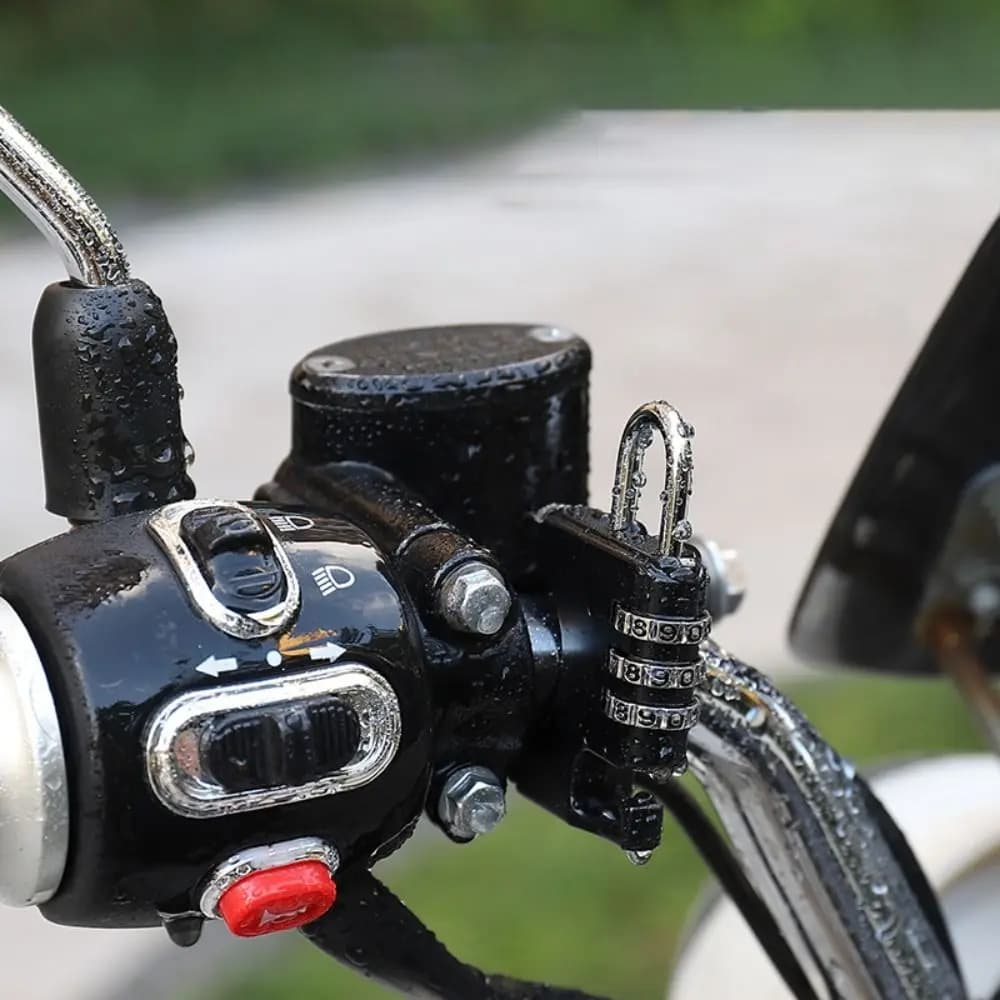 Lucchetto a Combinazione a 3 Cifre per Casco, Antiruggine, Impermeabile, Antifurto in Lega per Moto