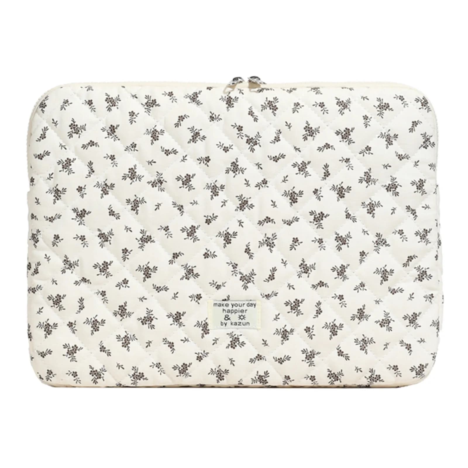 Borsa per Tablet con Imbottitura Morbida a Forma di Foglia d'Acero, Borsa per Laptop Ricamata in Peluche, Custodia Antiurto per Laptop, Borsa Porta Computer Trapuntata e Carina