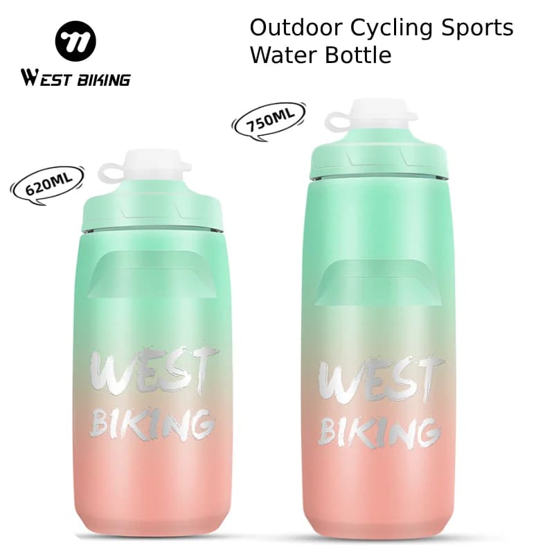 WEST BIKING Portable Cycling Water Bottle 620ml/750ml Water kettle for outdoor sports Water Cup for light motorcycle