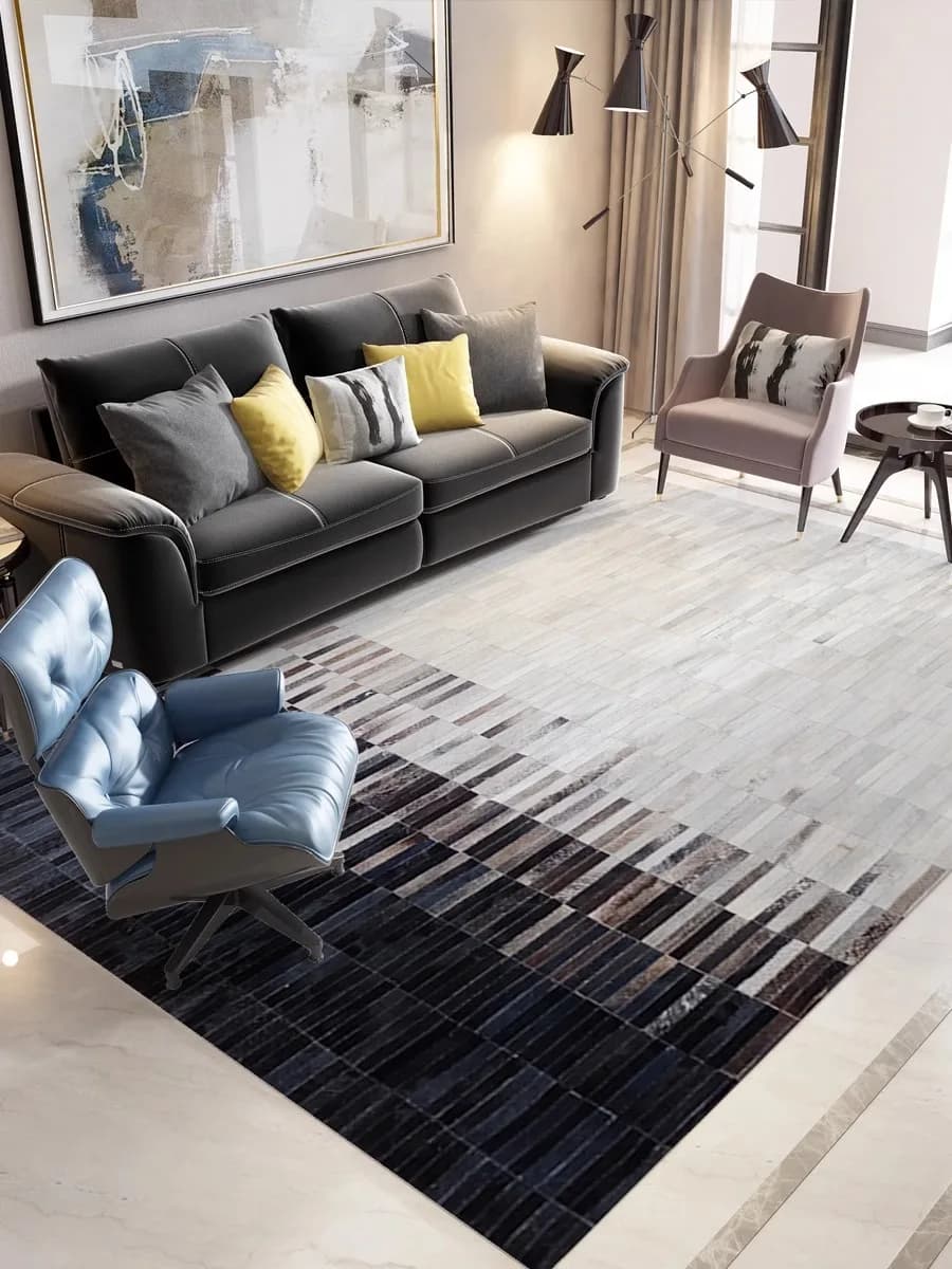 Luxury carpet in bovina leather living room real bovina leather Patchwork Bedroom fur carpet natural cow mat American bedside mat Customize