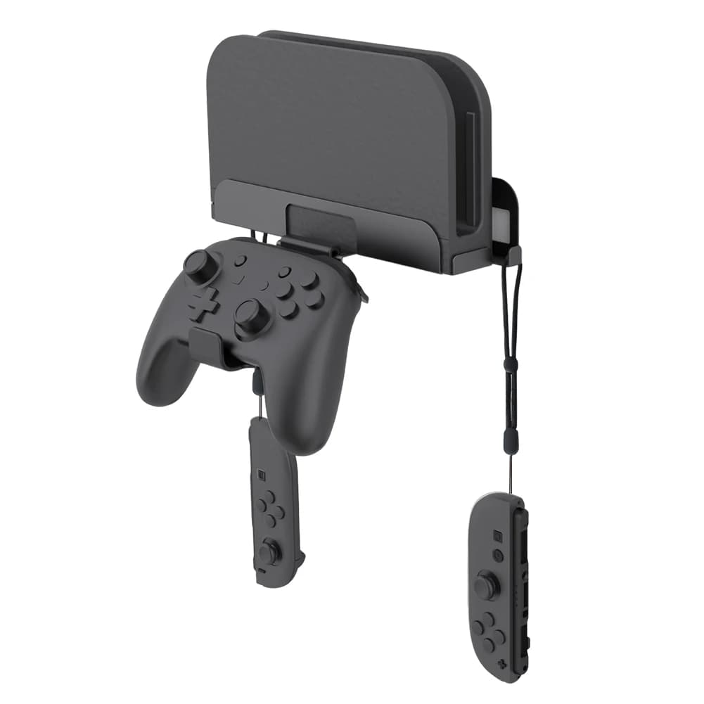 Supporto da Parete con 8 Porta Schede di Gioco e Ganci per Controller, Staffa in Metallo per Console Nintendo Switch 2