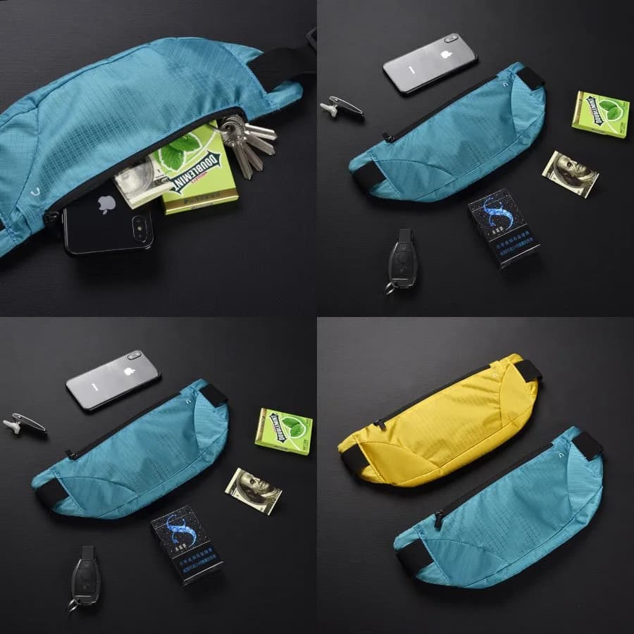 【Nuovo arrivo】 Marsupio impermeabile per la corsa, marsupio sottile con porta telefono, marsupio leggero per uomo e donna, borsa a tracolla regolabile per jogging e viaggi