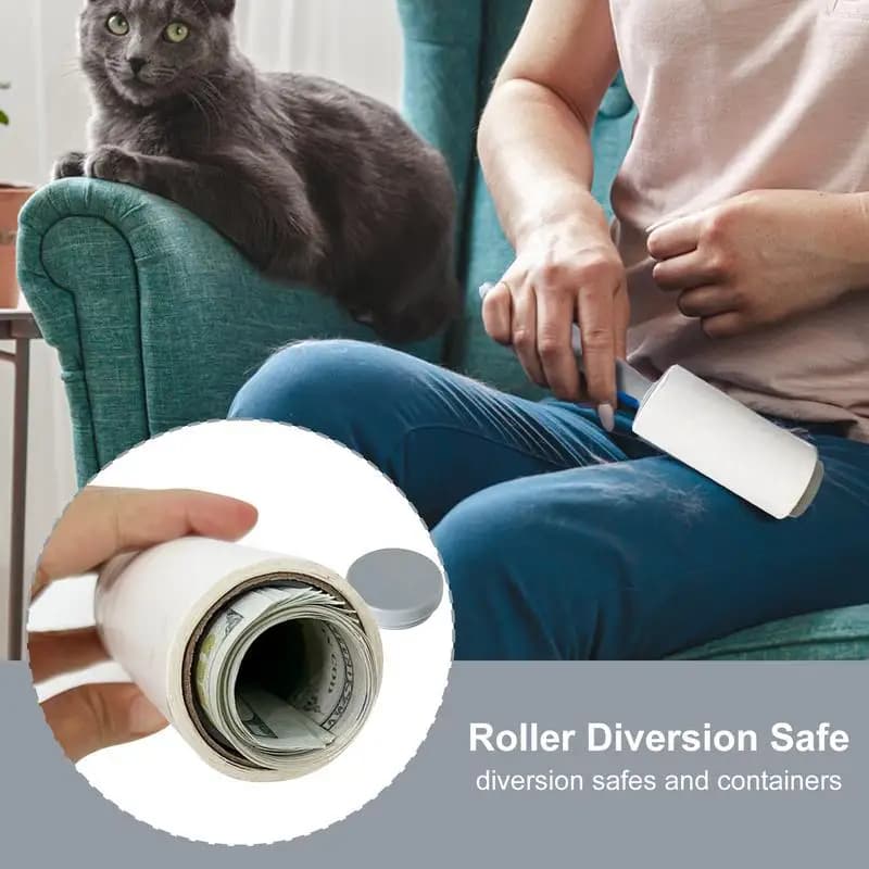 Rullo per lanugine portatile Dispositivo per la rimozione dei peli di animali appiccicosi Detergente per tessuti Conservazione dei gioielli segreta Sicurezza domestica per il cambio di oggetti di valore chiave contanti