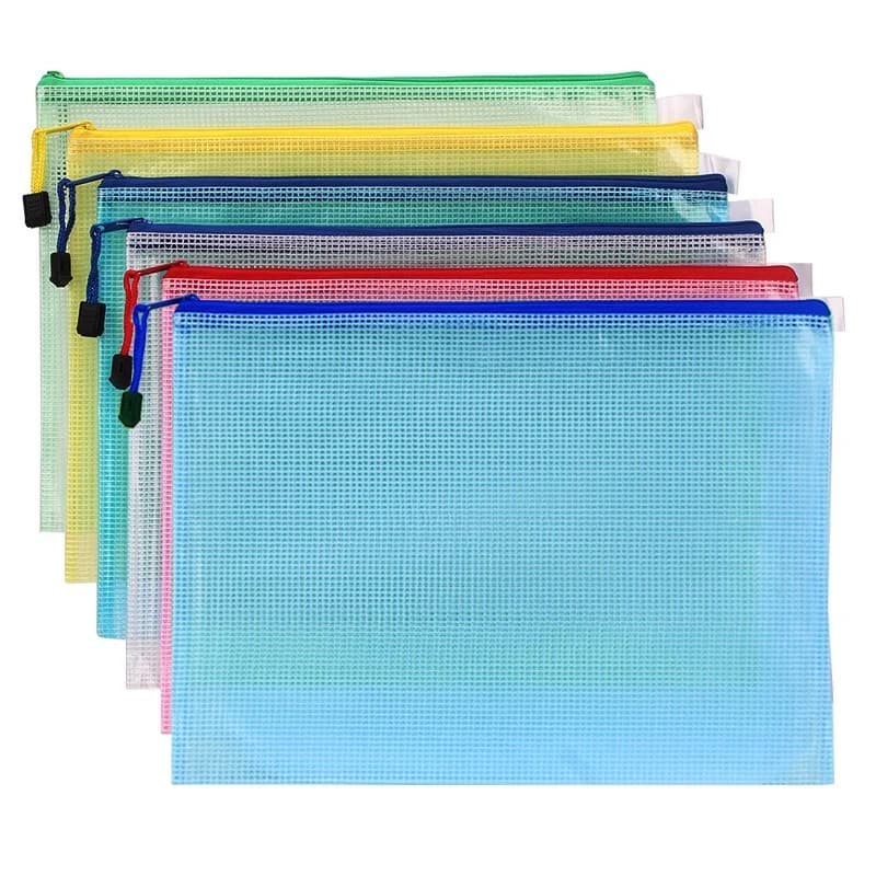 Custodia per documenti con cerniera Borsa per documenti impermeabile Borsa per cartelle di file Custodia per libri Penne Notebook Custodia per studenti Borsa di cancelleria