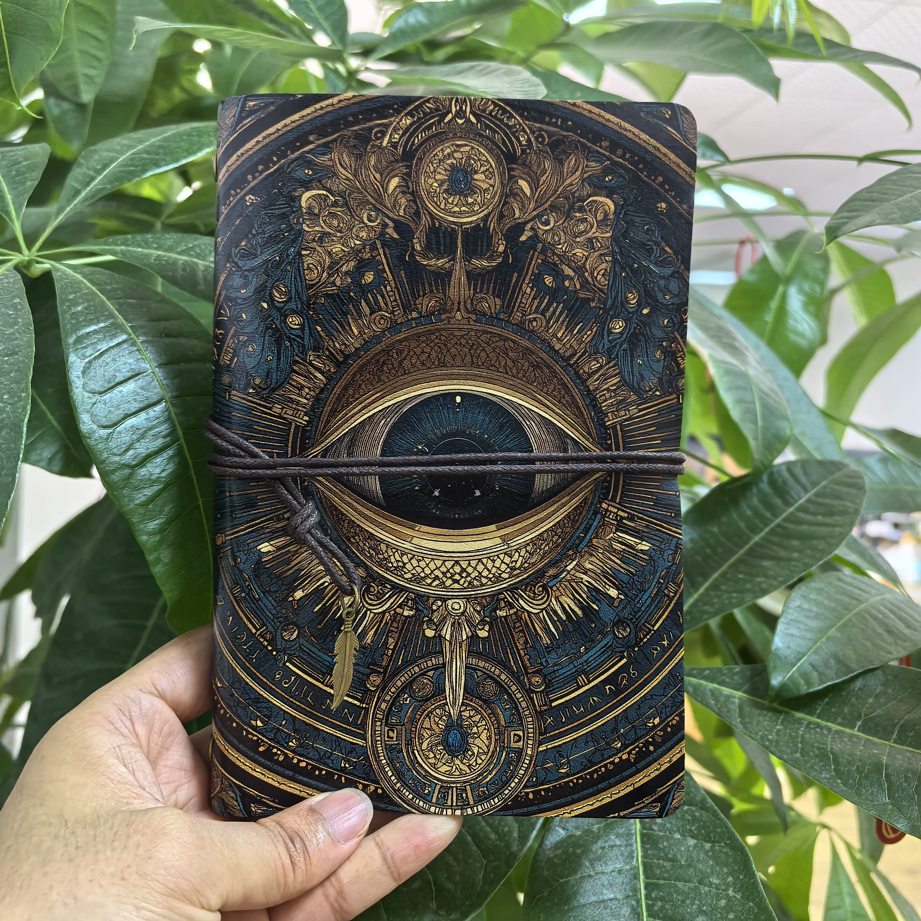 Diario in Pelle Vintage con Occhio Onniveggente, Taccuino da Viaggio Ricaricabile Retrò, Quaderno Gotico per Stregoneria e Occultismo, Bestseller per Amanti del Tarocchi