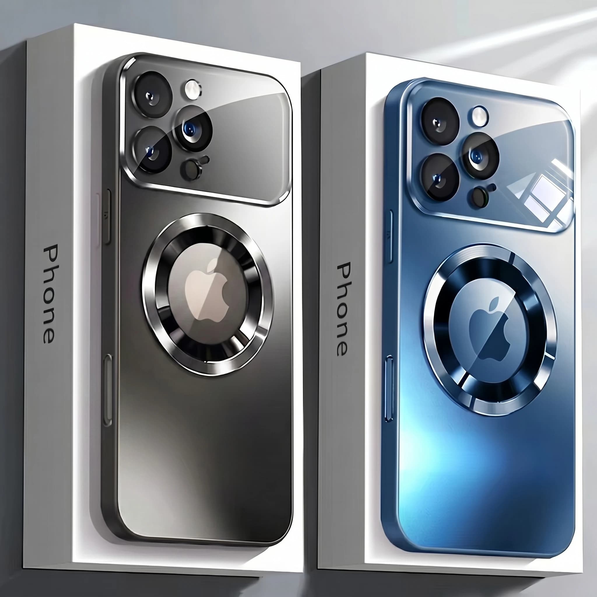 Nuova Custodia di Lusso in Vetro con Fotocamera per Ricarica Wireless Magnetica MagSafe per iPhone 17 13 12 11 Pro Max 16 15 14 Plus, Cover Antiurto