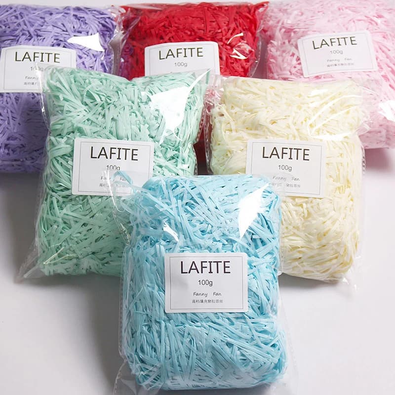 Scatole di caramelle di rafia di carta stropicciata tagliuzzata colorata fai da te matrimonio matrimonio decorazione della casa confezione regalo per feste materiale di riempimento