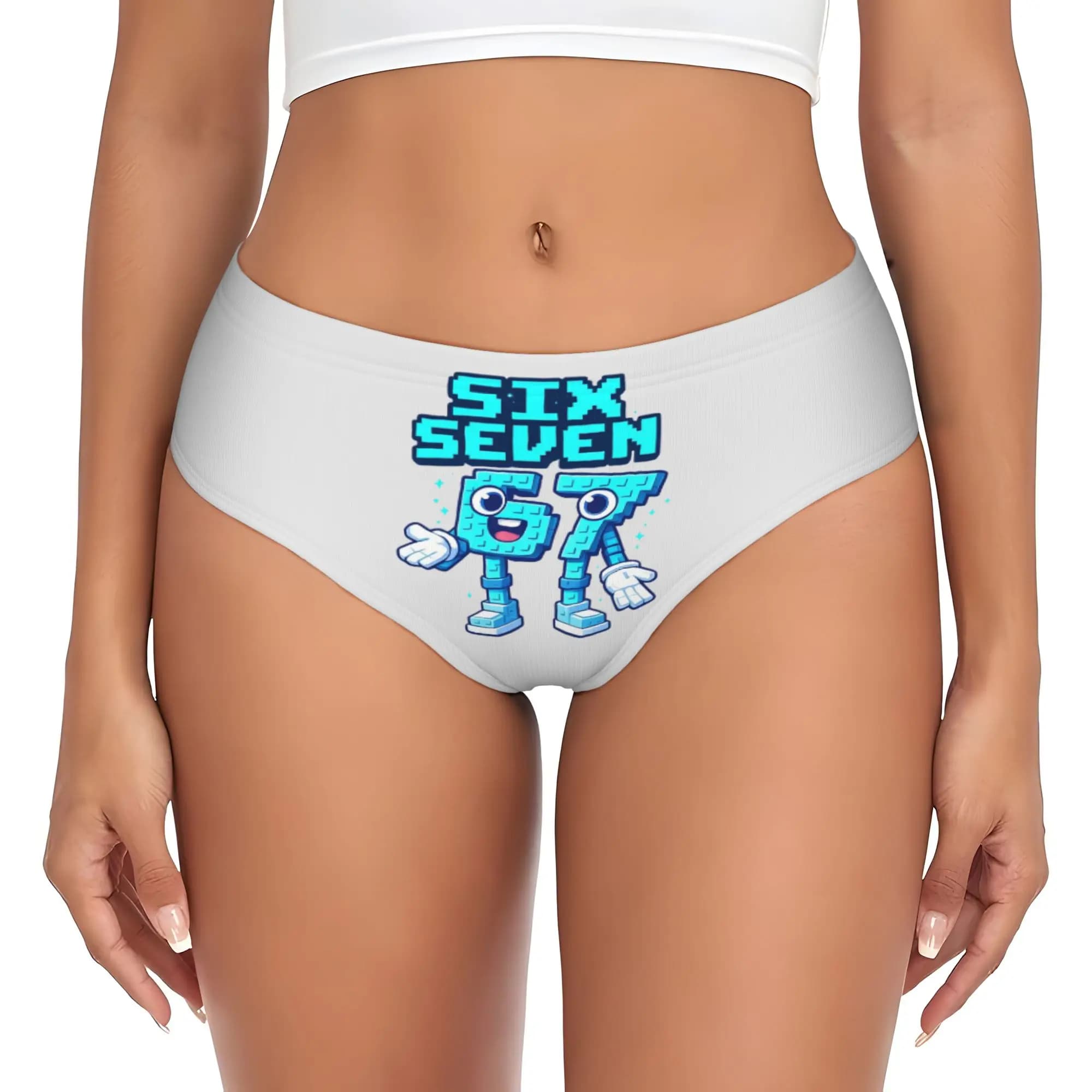 Slip divertenti personalizzati Sixty Seven, slip da donna traspiranti ed elasticizzati