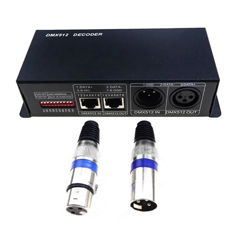 Decodificatore DMX512 Controller RGBW Splitter pixel LED 3/4 canali 24A/32A per strisce luminose LED RGB Illuminazione scenica e architettonica