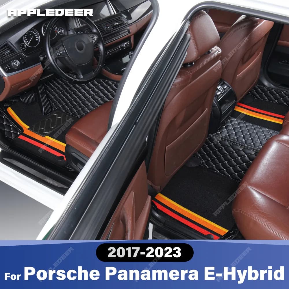 Per Porsche Panamera E-Hybrid 2017-2023 Tappetini per auto a doppio strato Tappetini per auto personalizzati Accessori interni