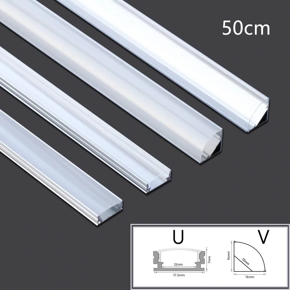 Supporto per canale con profilo in alluminio per barra luminosa a strisce LED, lampada per armadio, armadio da cucina, angolo in alluminio, 1-30 pezzi per lotto