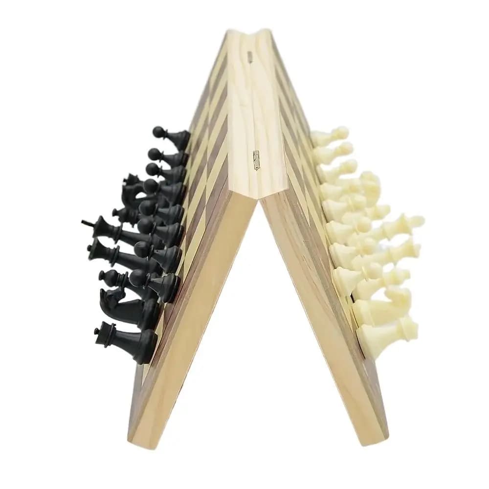 Chessboard Solid Wooden International Chess Magnetic Foldable Educational Chess Game Set Improve Intelligence Portable