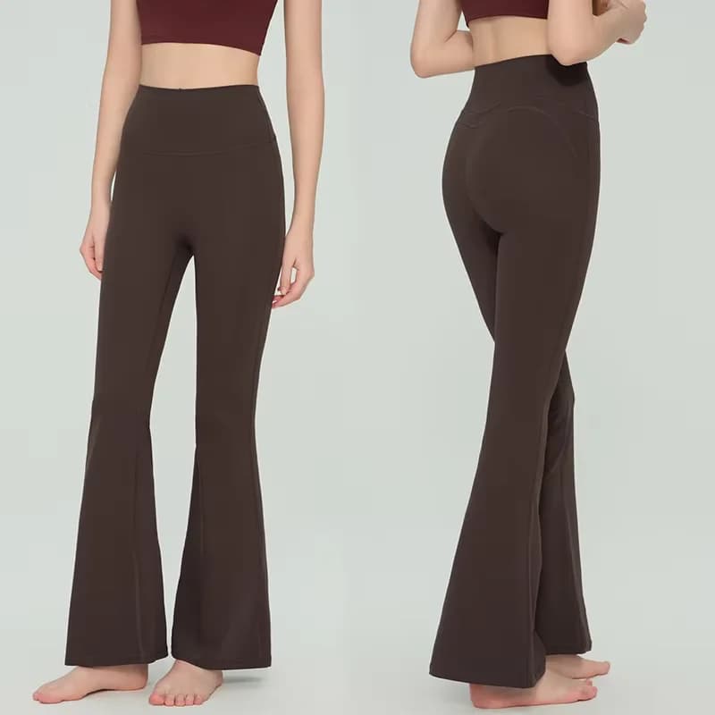 Leggings svasati a vita alta per donna Fitness Palestra Pantaloni da yoga Allenamento Corsa Sport Controllo della pancia Pantaloni da yoga a gamba larga