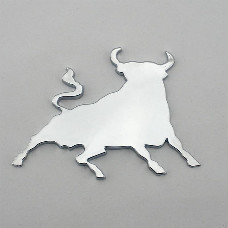 3D spanish fighting bull chrome sticker self adhesive car/van decal emblem badge logo toro badge