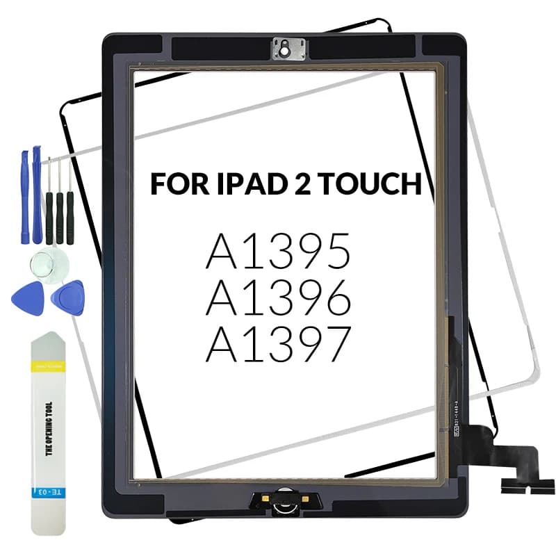 1 Pz Per iPad 2 A1395 A1396 A1397 Display Touch screen Digitizer Pannelli Sostituzione Touchscreen Sensore di Vetro Con Pulsante + Strumenti