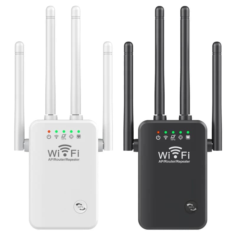 Ripetitore WiFi 300M, Amplificatore di Segnale Wireless 2.4G con 4 Antenne, Facile Configurazione, Ripetitore di Rete per Router Domestico