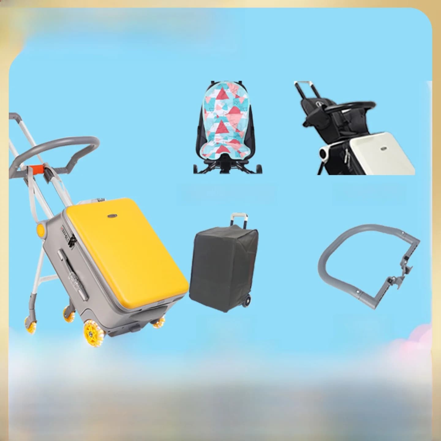 Valigia per Bambini con Cinghia di Protezione e Accessori, Scatola Giocattoli Portatile per Viaggi e Divertimento