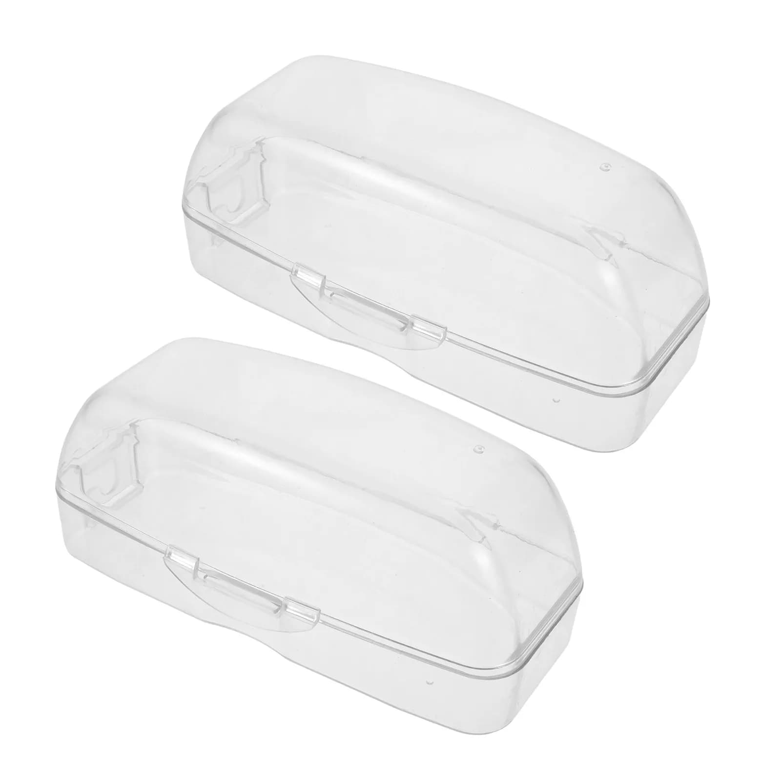 2Pcs Transparent Swim Goggles Box High Transparency Protective Hard Plastic Case Dustproof Swimming Goggles Storage for Pool