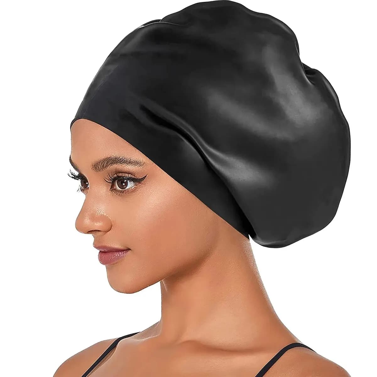 Oversize swim cap for 1 piece long hair, waterproof silicone swimming head suitable for women, men, braids, braids, Afros