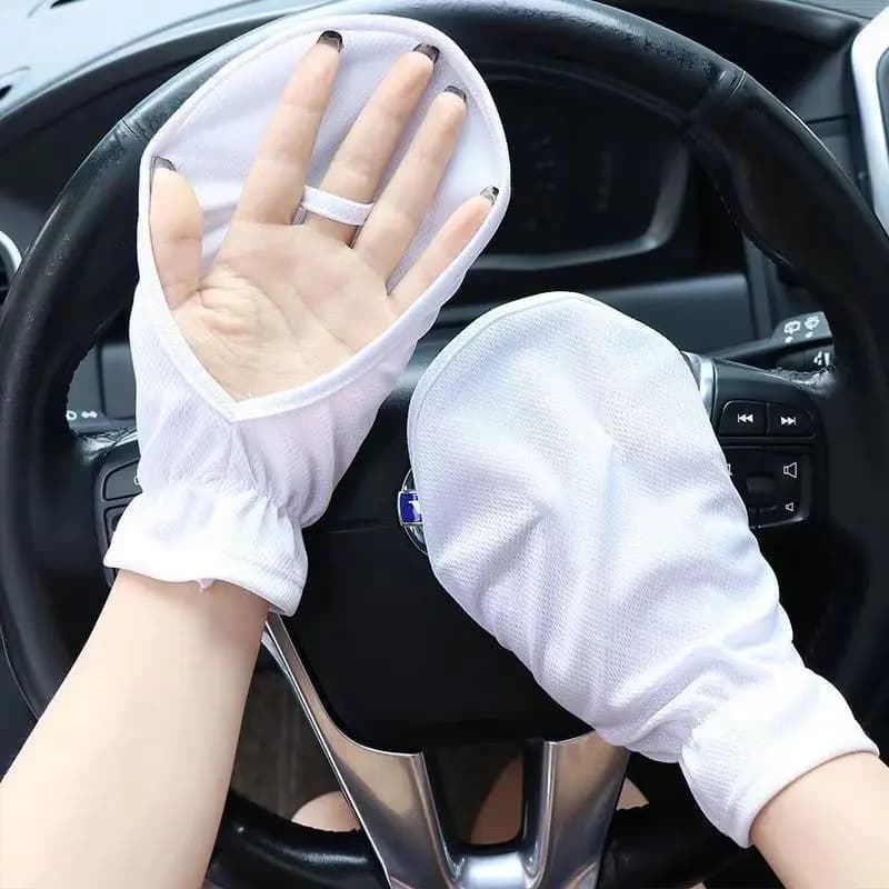 Guanti estivi da donna con maniche a zoccolo di cavallo, guanti corti traspiranti con protezione UV, guanti larghi antisolari per ciclismo e escursionismo all'aperto