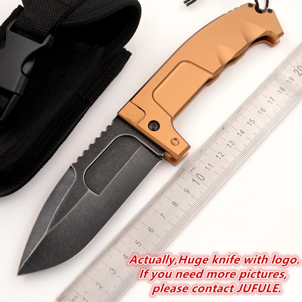JUFULE Newest RaoII Rao2 Drop Blade N690 Aluminum Handle Hunting Camping Outdoor Kitchen Survival EDC Tools Folding Knife
