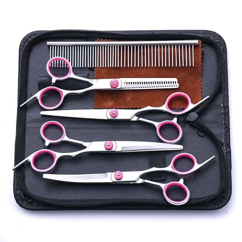 Forbici professionali per sfoltire i capelli da 6 pollici - Set di cesoie da barbiere per acconciare, toelettatura di animali domestici e uso domestico (strutturazione + miscelazione)