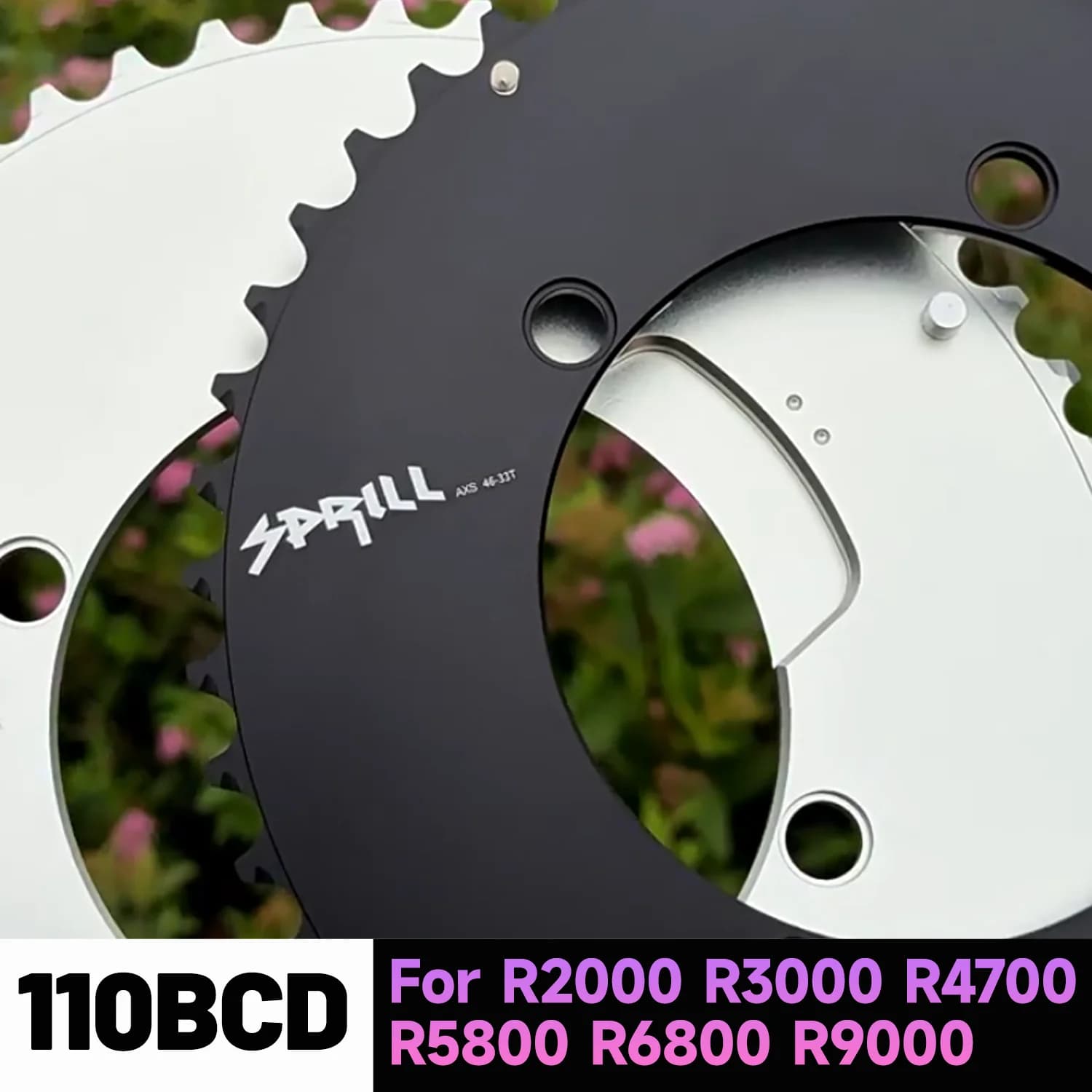 Corona Bcd 110 4 Fori 110bcd Aero Corona Per Sram Assi Shimano 105 5800 Ultegra 6800 R9000 Doppio Anello Catena Argento 12 velocità