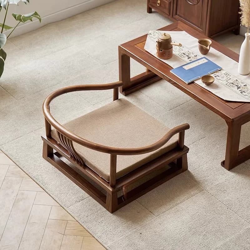 Comfortable Zen Recliner for Living Room Bedroom，High Back Support Meditation Seat for Balcony,Low Profile Window Cushion Chair