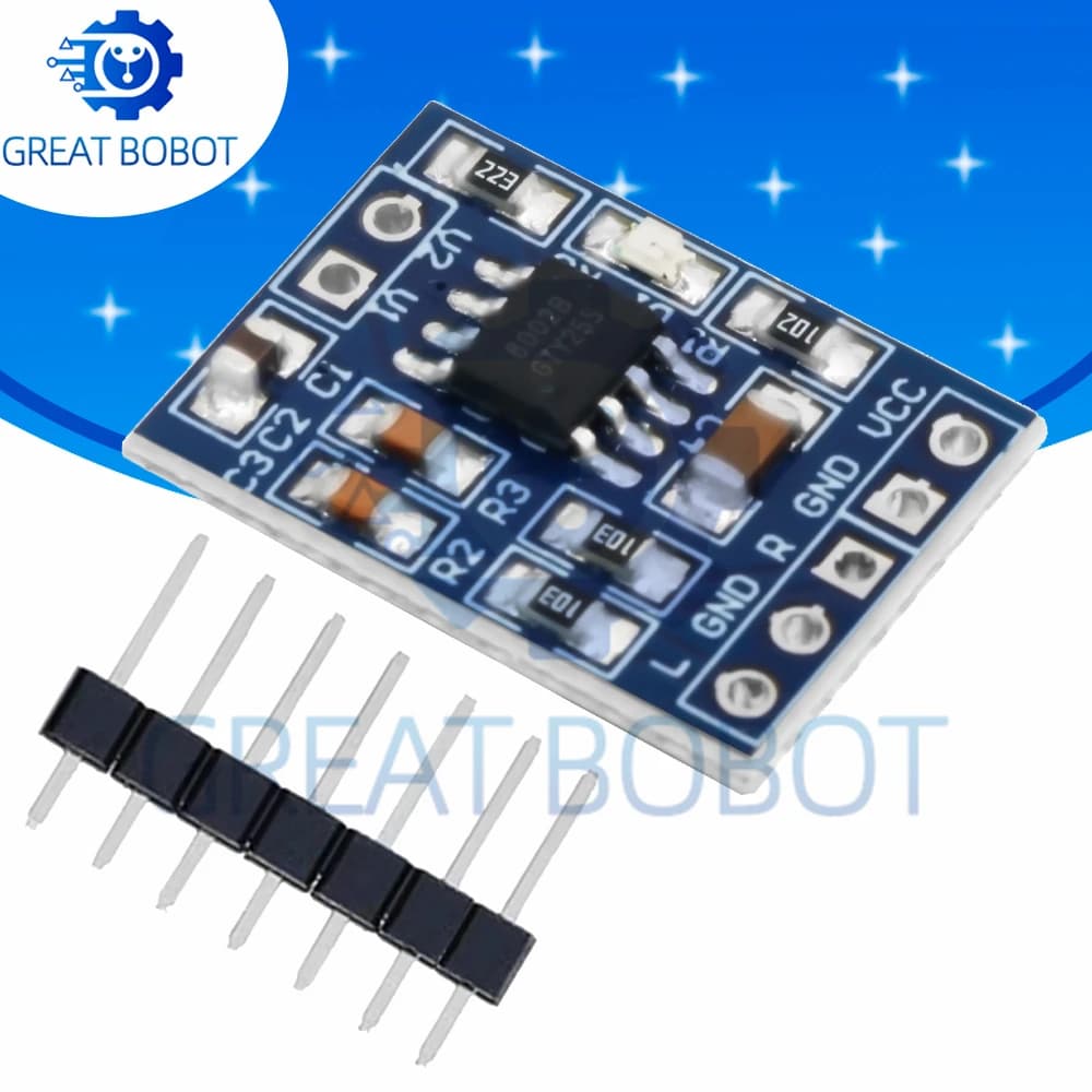 HXJ8002 Mini Audio Amplifier Module: BTL Mono 3W Low-Noise (2.0-5.5V) – Compatible with Arduino Speakers