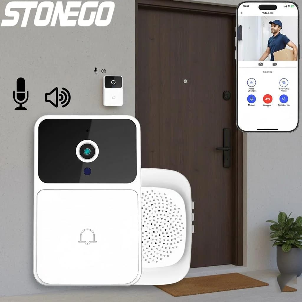 Campanello Video Wireless con App Tuya, Citofono WiFi, Visione Notturna, Sistema di Telecamere per Sicurezza Domestica