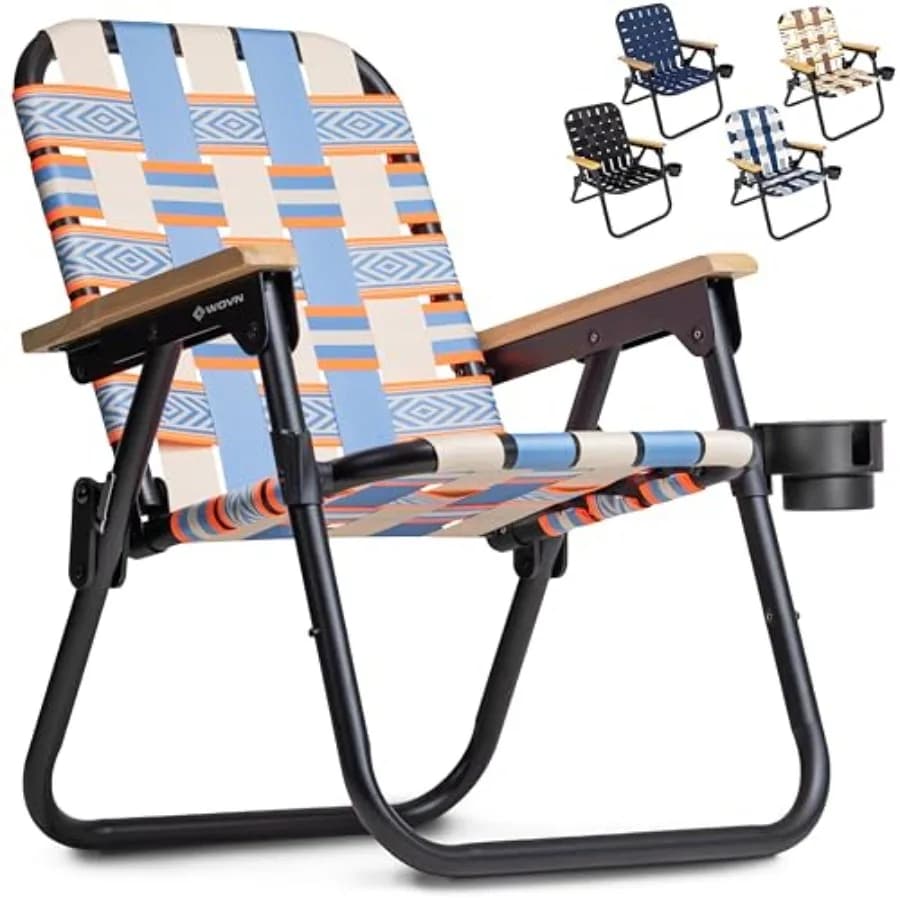 Sedia da Spiaggia Pieghevole GoSports WOVN - 9 Stili Disponibili - Sedia da Campeggio Premium