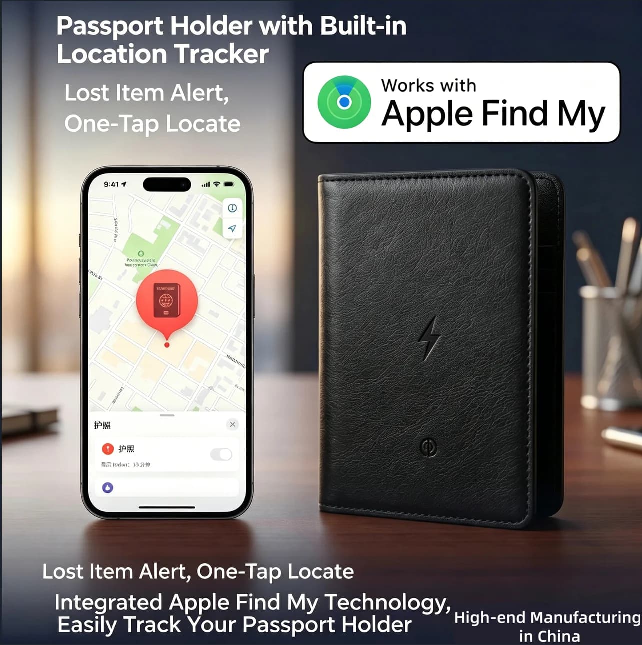 Anti‑theft Design Smart Passport Holder Positioning Device For Apple Find My Anti Lost Device Precise With Anti-Tracking