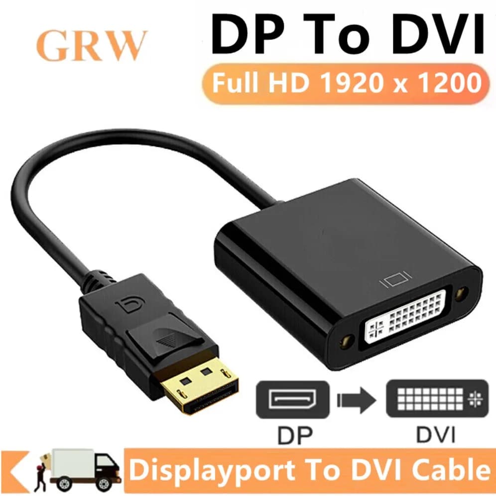 Convertitore cavo DisplayPort a DVI HD 1080p Porta display maschio a femmina Adattatore DP a DVI per PC portatile Monitor HDTV Proiettore