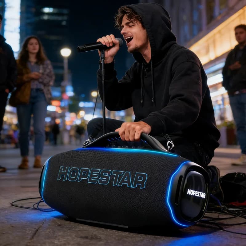 Hopestar A90 Altoparlante Wireless Portatile da 700W ad Alta Potenza con Woofer, Macchina per Karaoke da Esterno con Microfono Wireless